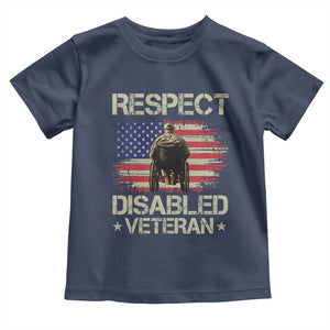 Respect Disabled Veteran Toddler T Shirt Military Soldier Vintage American Flag TS11 Navy Print Your Wear