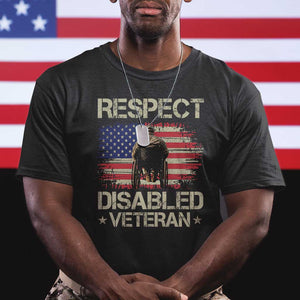 Respect Disabled Veteran T Shirt Military Soldier Vintage American Flag TS11 Black Print Your Wear