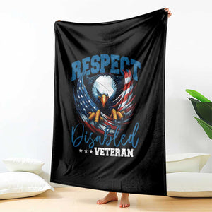 Respect Disabled Veteran Throw Blanket Military Soldier American Flag Bald Eagle TS11 Print Your Wear