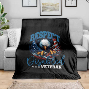 Respect Disabled Veteran Throw Blanket Military Soldier American Flag Bald Eagle TS11 Print Your Wear