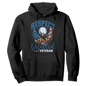 Respect Disabled Veteran Hoodie Military Soldier American Flag Bald Eagle TS11 Black Print Your Wear