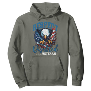 Respect Disabled Veteran Hoodie Military Soldier American Flag Bald Eagle TS11 Military Green Print Your Wear