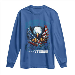 Respect Disabled Veteran Long Sleeve Shirt Military Soldier American Flag Bald Eagle TS11 Royal Blue Print Your Wear