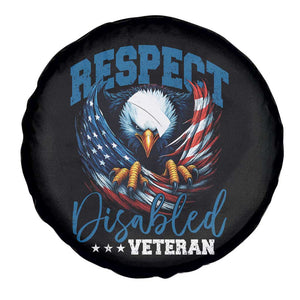 Respect Disabled Veteran Spare Tire Cover Military Soldier American Flag Bald Eagle TS11 Print Your Wear