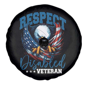 Respect Disabled Veteran Spare Tire Cover Military Soldier American Flag Bald Eagle TS11 Print Your Wear