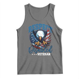 Respect Disabled Veteran Tank Top Military Soldier American Flag Bald Eagle TS11 Black Heather Print Your Wear