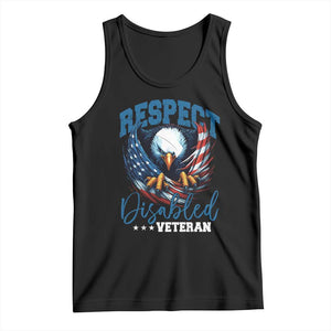Respect Disabled Veteran Tank Top Military Soldier American Flag Bald Eagle TS11 Black Print Your Wear