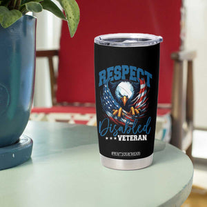 Respect Disabled Veteran Tumbler Cup Military Soldier American Flag Bald Eagle TS11 Print Your Wear