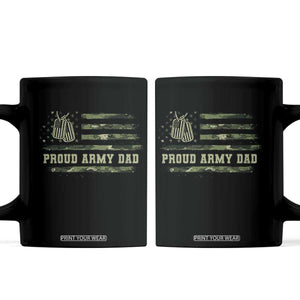 Proud Army Dad Coffee Mug Vintage Camo American Flag Veteran Father's Day TS11 Black Print Your Wear
