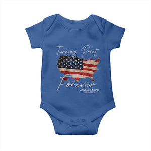 Turning Point Forever Baby Onesie Patriotic American Map Vintage USA Flag TS11 Royal Blue Print Your Wear