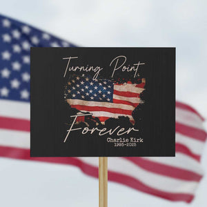 Turning Point Forever Protest Sign Patriotic American Map Vintage USA Flag TS11 Horizontal 18" × 24" Black Print Your Wear