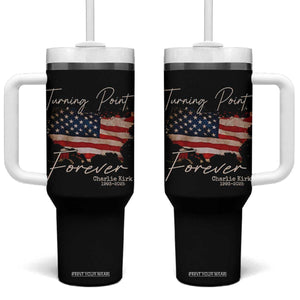 Turning Point Forever Tumbler With Handle Patriotic American Map Vintage USA Flag TS11 One Size: 40 oz Black Print Your Wear