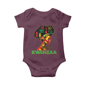 Happy Kwanzaa Baby Onesie Nguzo Saba Symbols The 7 Principles Of Kwanzaa TS11 Maroon Print Your Wear