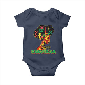Happy Kwanzaa Baby Onesie Nguzo Saba Symbols The 7 Principles Of Kwanzaa TS11 Navy Print Your Wear