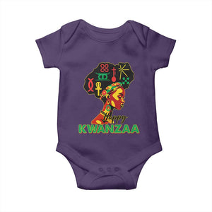 Happy Kwanzaa Baby Onesie Nguzo Saba Symbols The 7 Principles Of Kwanzaa TS11 Purple Print Your Wear