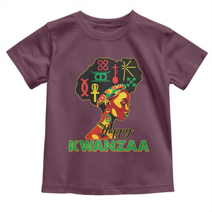 Happy Kwanzaa Toddler T Shirt Nguzo Saba Symbols The 7 Principles Of Kwanzaa TS11 Maroon Print Your Wear