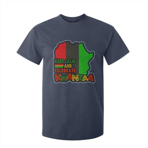 Keep Calm And Celebrate Kwanzaa T Shirt For Kid Black Holiday African American Christmas TS11 Navy Print Your Wear