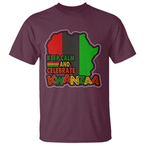 Keep Calm And Celebrate Kwanzaa T Shirt Black Holiday African American Christmas TS11 Maroon Print Your Wear