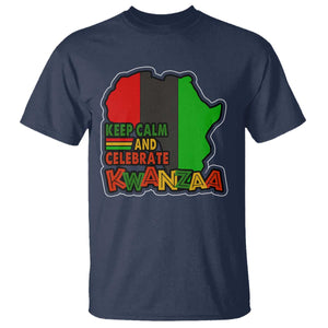 Keep Calm And Celebrate Kwanzaa T Shirt Black Holiday African American Christmas TS11 Navy Print Your Wear