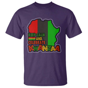 Keep Calm And Celebrate Kwanzaa T Shirt Black Holiday African American Christmas TS11 Purple Print Your Wear