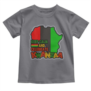 Keep Calm And Celebrate Kwanzaa Toddler T Shirt Black Holiday African American Christmas TS11 Charcoal Print Your Wear