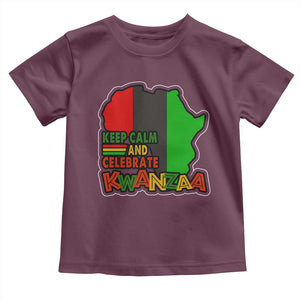 Keep Calm And Celebrate Kwanzaa Toddler T Shirt Black Holiday African American Christmas TS11 Maroon Print Your Wear