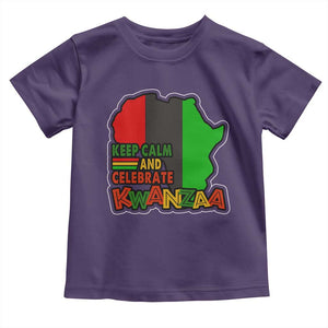 Keep Calm And Celebrate Kwanzaa Toddler T Shirt Black Holiday African American Christmas TS11 Purple Print Your Wear