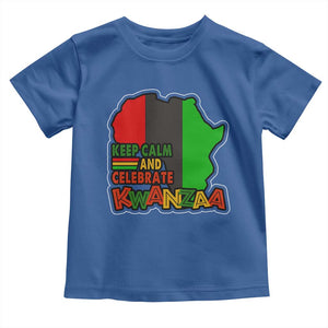 Keep Calm And Celebrate Kwanzaa Toddler T Shirt Black Holiday African American Christmas TS11 Royal Blue Print Your Wear