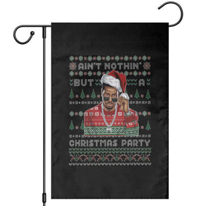 Funny Dirty Santa Diddy Christmas Garden Flag Ain't Nothin' But A Christmas Party Santa TS11 Black Print Your Wear