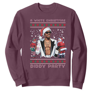 Funny A White Christmas Diddy Party Dirty Santa Sweatshirt TS11 Maroon Print Your Wear