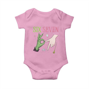 Funny Six Seven Witch Pink And Green Broomstick Magic Wand Baby Onesie TS11 Light Pink Print Your Wear