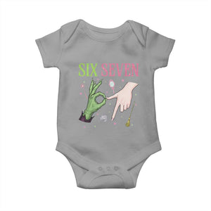Funny Six Seven Witch Pink And Green Broomstick Magic Wand Baby Onesie TS11 Sport Gray Print Your Wear