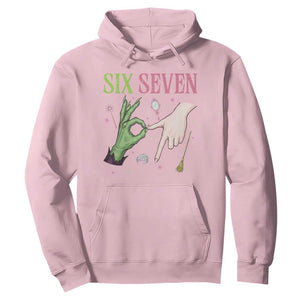 Funny Six Seven Witch Pink And Green Broomstick Magic Wand Hoodie TS11 Light Pink Print Your Wear