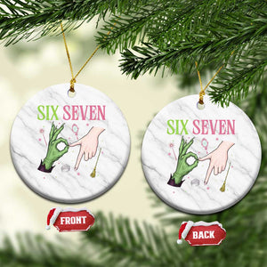 Funny Six Seven Witch Pink And Green Broomstick Magic Wand Ceramic Ornament - Print Your Wear