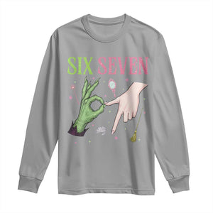 Funny Six Seven Witch Pink And Green Broomstick Magic Wand Long Sleeve Shirt TS11 Sport Gray Print Your Wear