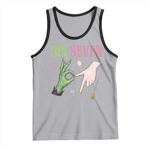 Funny Six Seven Witch Pink And Green Broomstick Magic Wand Tank Top TS11 Athletic Heather Black Print Your Wear