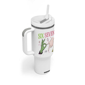 Funny Six Seven Witch Pink And Green Broomstick Magic Wand Tumbler With Handle TS11 Print Your Wear