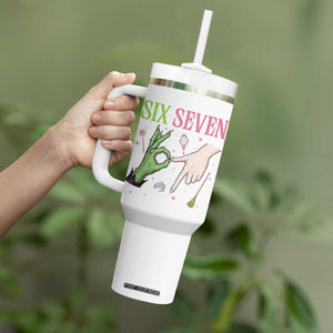 Funny Six Seven Witch Pink And Green Broomstick Magic Wand Tumbler With Handle TS11 Print Your Wear