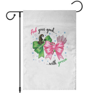 Funny Christmas Witch Pink Goes Good With Green Garden Flag TS11 White Print Your Wear