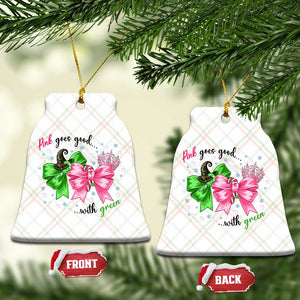 Funny Christmas Witch Pink Goes Good With Green Ceramic Ornament - Print Your Wear