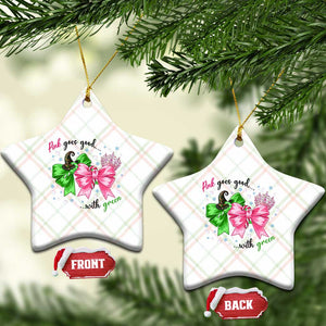 Funny Christmas Witch Pink Goes Good With Green Ceramic Ornament TS11 Print Your Wear