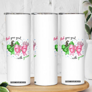 Funny Christmas Witch Pink Goes Good With Green Skinny Tumbler TS11 Print Your Wear