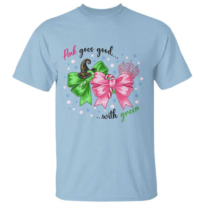 Funny Christmas Witch Pink Goes Good With Green T Shirt TS11 Light Blue Print Your Wear