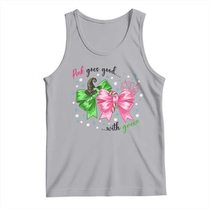 Funny Christmas Witch Pink Goes Good With Green Tank Top TS11 Athletic Heather Print Your Wear