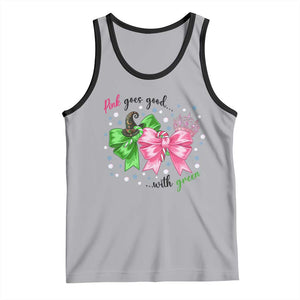 Funny Christmas Witch Pink Goes Good With Green Tank Top - Print Your Wear