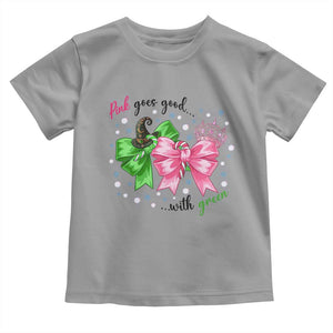 Funny Christmas Witch Pink Goes Good With Green Toddler T Shirt TS11 Sport Gray Print Your Wear