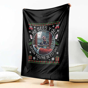 Funny Christmas Diddy Throw Blanket He Sees You When You Are Sleeping Baby Oil Ugly Xmas TS11 Print Your Wear