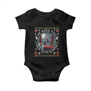 Funny Christmas Diddy Baby Onesie He Sees You When You Are Sleeping Baby Oil Ugly Xmas TS11 Black Print Your Wear