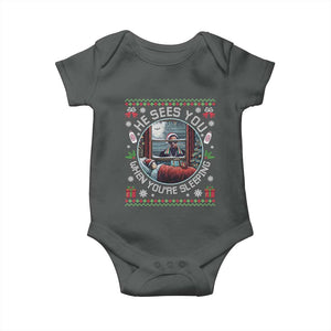 Funny Christmas Diddy Baby Onesie He Sees You When You Are Sleeping Baby Oil Ugly Xmas TS11 Dark Heather Print Your Wear