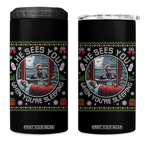 Funny Christmas Diddy 4 in 1 Can Cooler Tumbler He Sees You When You Are Sleeping Baby Oil Ugly Xmas TS11 One Size: 16 oz Black Print Your Wear